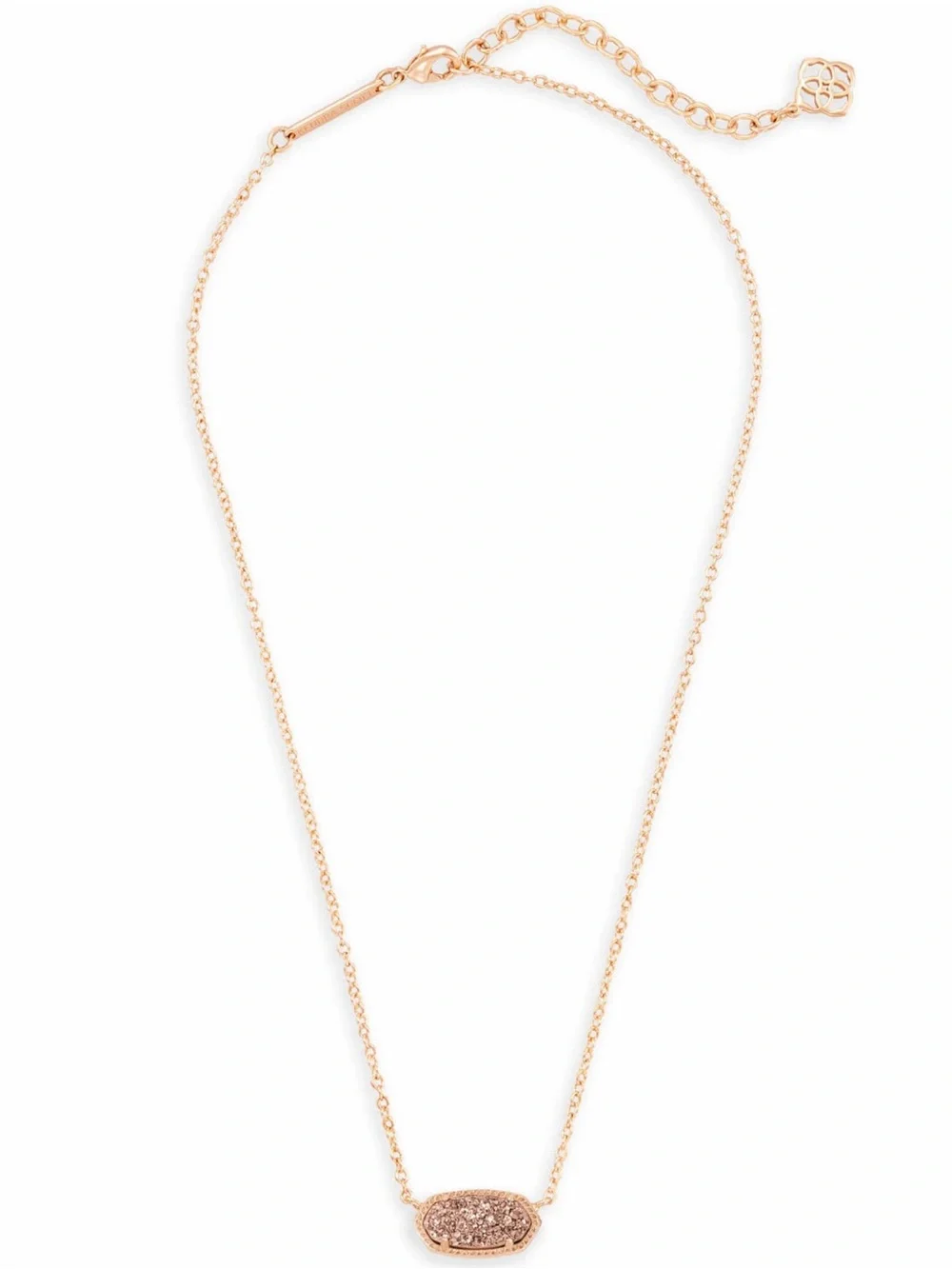 Kendra Scott Elisa Rose Gold Pendant Necklace in Rose Gold Drusy